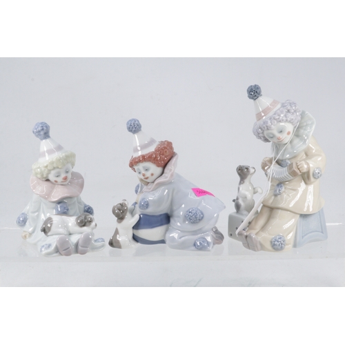 92 - Three Lladro clown figurines