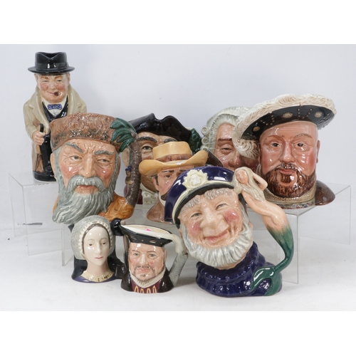 341 - A selection of Royal Doulton character jugs to include Robinson Crusoe, The Lawyer, Mine Host, Anne ... 