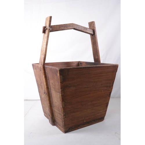 377 - A naive wooden peat bucket