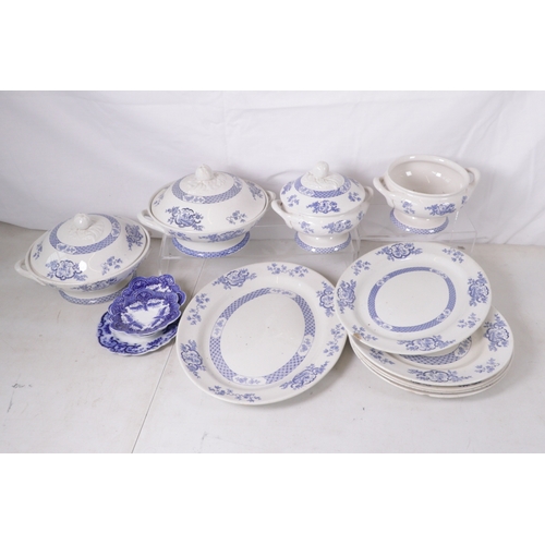 532 - Good selection of assorted Antique and later ceramics Blue and White, Royal Doulton teapot , Plates ... 