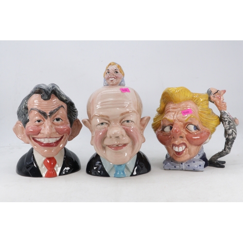 544 - Bairstow Manor Pottery and Carlton Ware Satrical and Political Tony Blair jug, Toby Hague character ... 