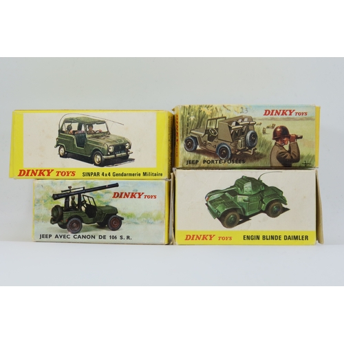 563 - Four boxed French Dinky toys vehicles to include 815 Sin Par Gendarmerie Militaire, 676 Engine Blind... 