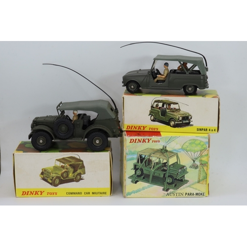 565 - Three boxed French Dinky diecast vehicles to include 601 Austin Para-Moke, 800 Sinpar 4x4 and 610 Co... 