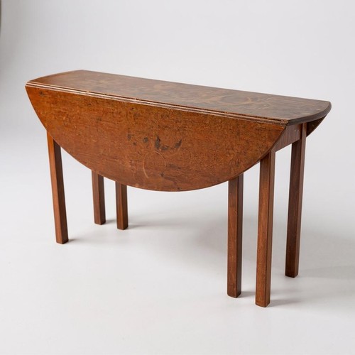 365 - narrow antique table with folding leaves.