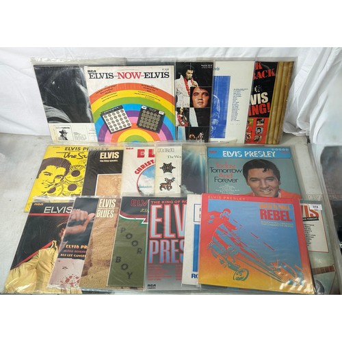 374 - Selection of Elvis records to include Are you lonesome Tonight, The Sun Years, The King Speaks, Chri... 