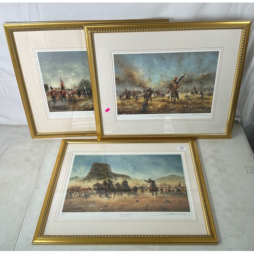 379 - Three framed limited edition prints Ewarts Heroic Triumph, Incident as Isandlwana, and Day of Destin... 