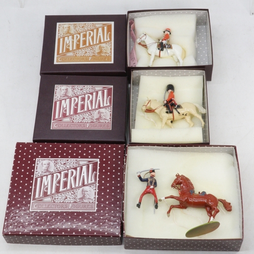 671 - Three boxed Imperial Collectors figures, No28c Officer Seaforth highlanders, N066 Officer Coldstream... 