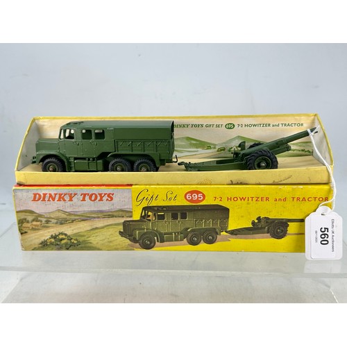 560 - A boxed Dinky Toys 695 gift set 7.2 Howitzer and tractor
