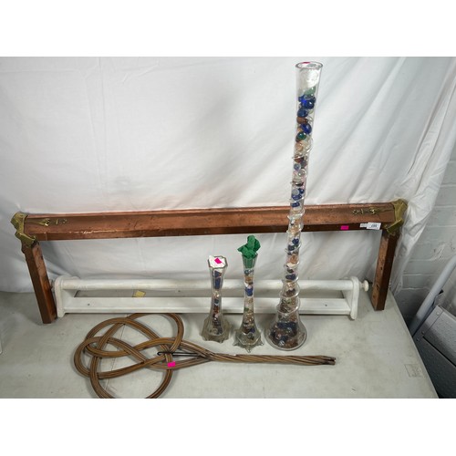 357 - Copper fire guard, oversized towel rail 39