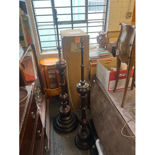 369 - Two Japanese meji bronze telescopic standard lamps (trade/spares/repairs)