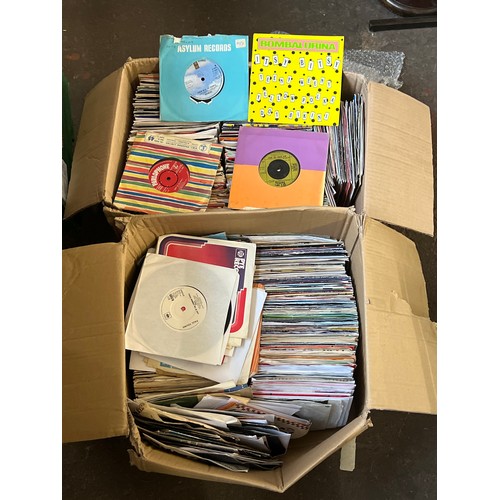 Two cartons of assorted singles of various genres
