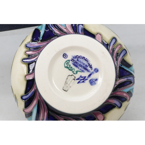 80 - Boxed Moorcroft Morrocan Myths crab small vase approx. 8.5cm high