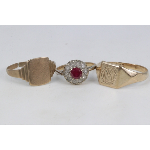 231 - three 9ct gold rings