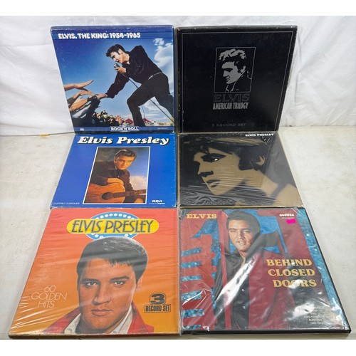 374 - Selection of Elvis Presley record sets to include Behind Closed Doors AFNS-66072-4, 60 Golden Hits S... 