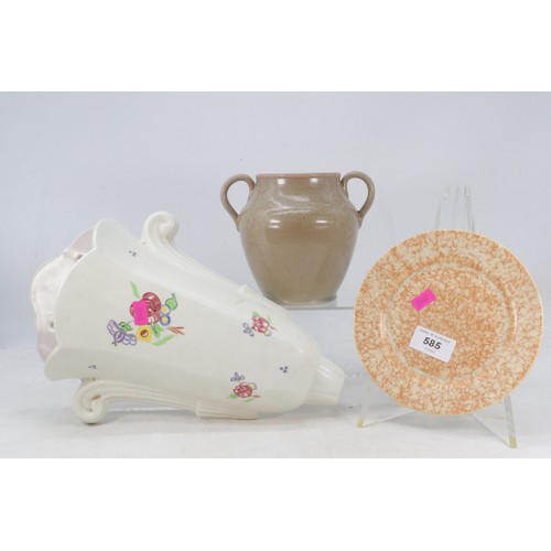 169 - Poole Pottery Art Deco plane wear (approx. 9cm tall, 17cm diameter including handles) together with ... 