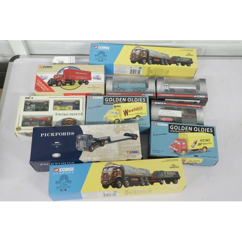 729 - Corgi pickfords limited edition CC10202, together with 2 x 27601, 2 Corgi Golden Oldies and 3 tracks... 