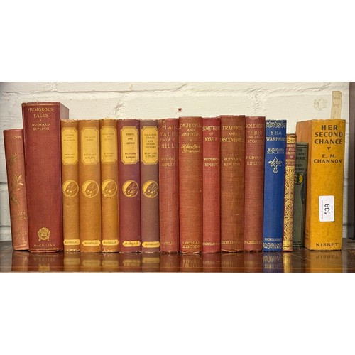539 - A quantity of Rudyard Kipling novels