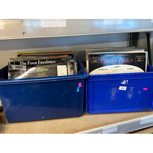 615 - Quantity of jazz records to include Charlie Parker etc