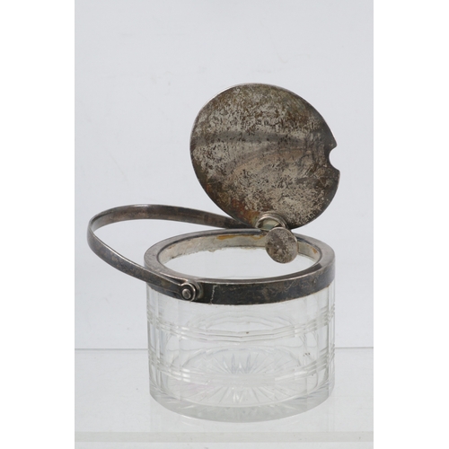 8 - Silver hallmarked lever activiating lidded Jam/Sugar pot