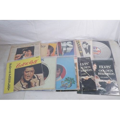 253 - Elvis vinyl records including, Double features, Jail house rock, Elvis tapes, Pot luck, Rock N Roll ... 