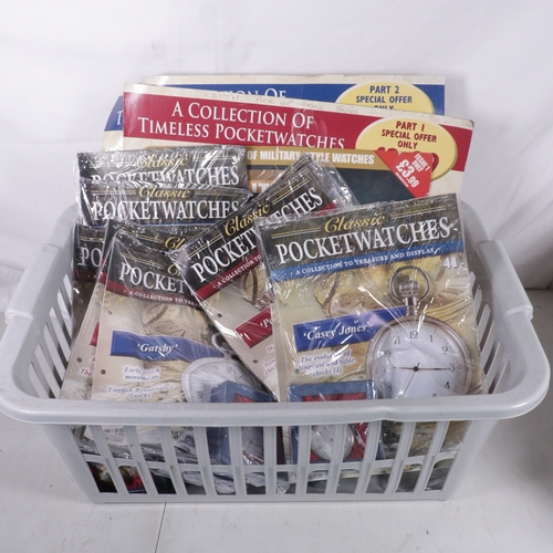 125 - Large quantity of modern pocket watches with magazines