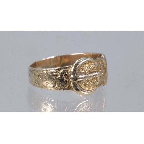 128 - A 9ct gold buckle ring (approx. 4.2g)