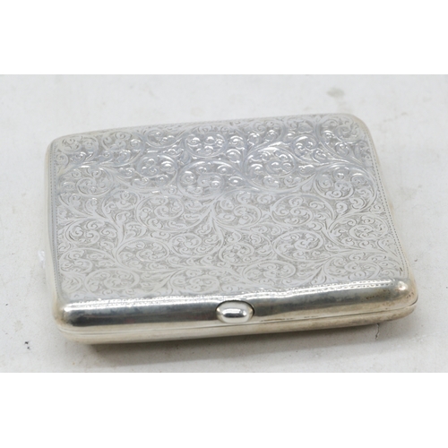 35 - Silver hallmarked cigarette case (approx. 105g)