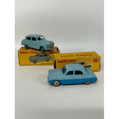 569 - Two boxed Dinky vehicles to include no. 161 Austin Somerset Saloon and no. 162 Ford Zephyr Saloon, b... 
