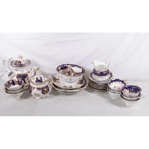 309 - Selection of 19th Century tea-ware mix of Davenport Imari pattern, etc