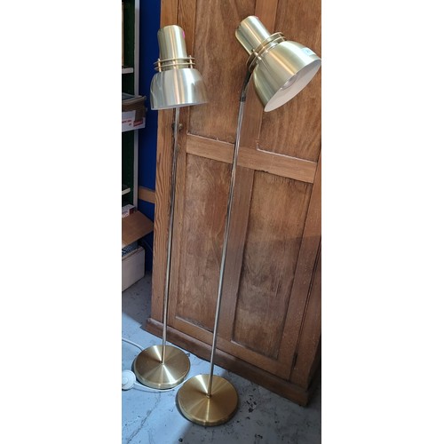 235 - Pair of retro gold coloured reading lamps (trade spares and repairs)
