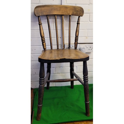 344 - Victorian sewing table, small Childs chair, satin walnut bedside cupboard, two tiered occasional tab... 