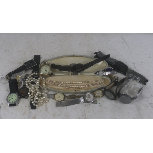 31 - Carton of assorted costume jewellery and watches