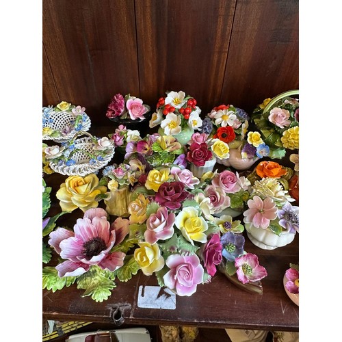 290 - A large quantity of assorted ceramic and porcelain florals including Adderley, Crown Staffordshire, ... 