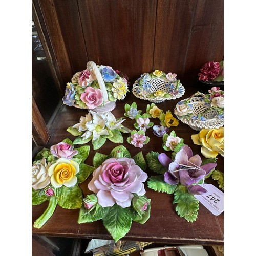 290 - A large quantity of assorted ceramic and porcelain florals including Adderley, Crown Staffordshire, ... 