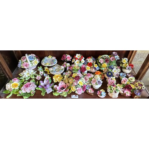 290 - A large quantity of assorted ceramic and porcelain florals including Adderley, Crown Staffordshire, ... 
