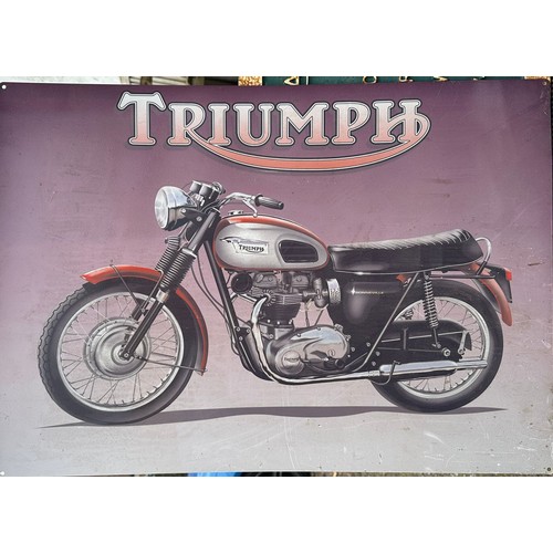 293 - Reproduction tin triumph motorbike sign
