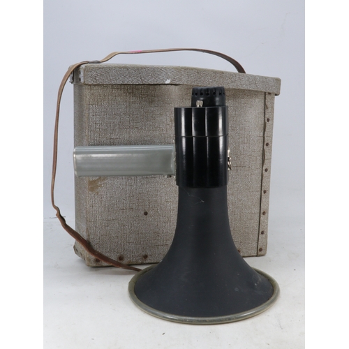 367 - Vintage megaphone crowd speaker in carry box