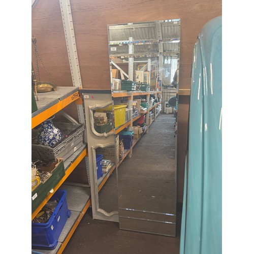 339 - An upcycled distressed painted wall mirror together with one other large mirror