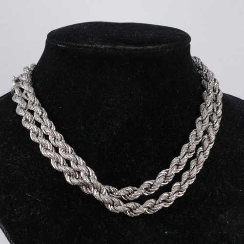 170 - A heavy rope twist silver necklace (approx. 100g)