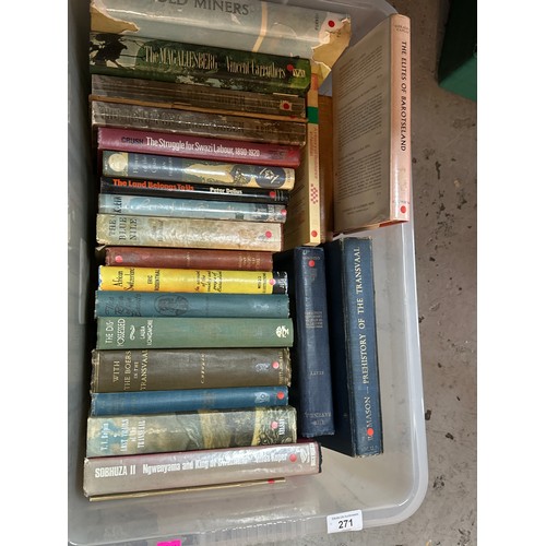 271 - Quantity of books relating to South Africa to include Livingstone's African Journal, The Elites of B... 
