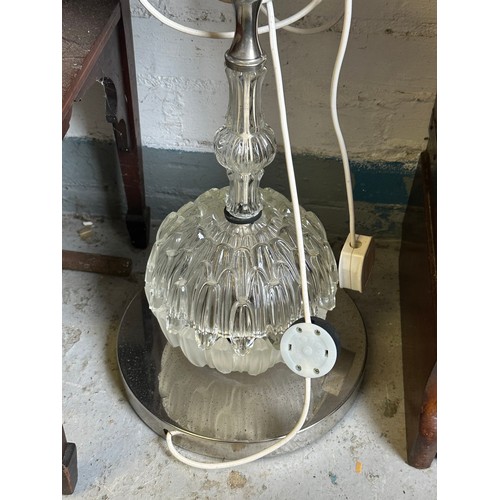 403A - Mid century standard lamp with glass features including illuminated base, foot with control (trade, ... 