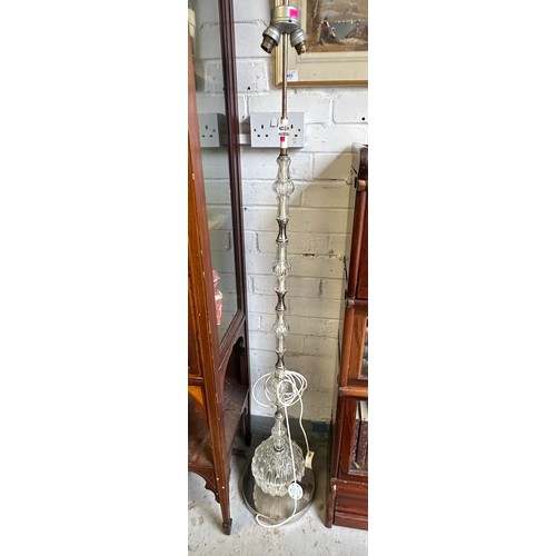 403A - Mid century standard lamp with glass features including illuminated base, foot with control (trade, ... 
