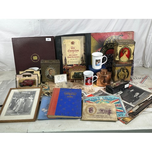 281 - A large quantity of commemorative collectable items including mugs, pamphlets, calendars, 78 record ... 