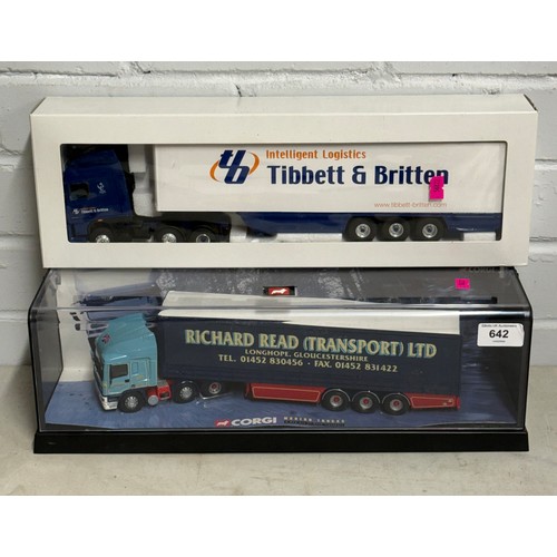 642 - An Elligor 1/43 scale diecast lorry Tibbett & Brittain together with a Corgi modern truck Richard Re... 