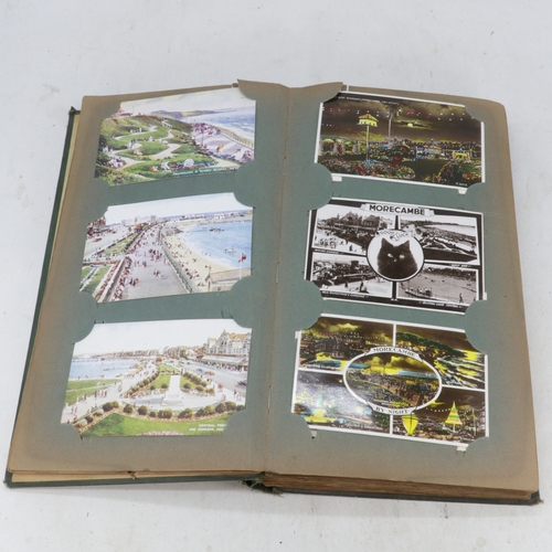 260 - A antique postcard album with vintage and later postcards mainly topographical some RPs noted, toget... 