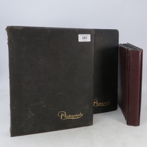 261 - Three vintage photo albums, photos from the coronation celebration 1953, family tour of Denmark, Par... 