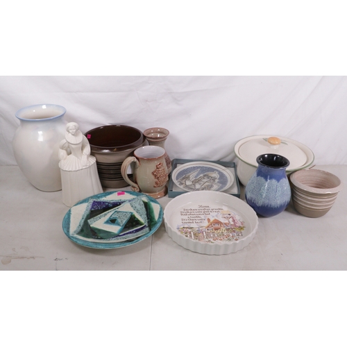 364D - Selection of Poole Pottery to include Vases, plates and a Poole Zone Janet Laird Studio dish a/f