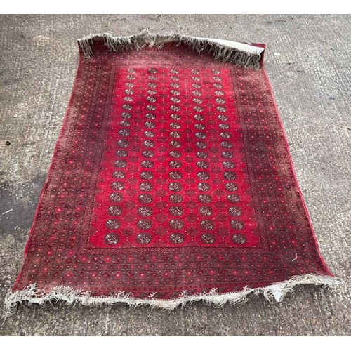 300A - Vintage Afghan carpet approx 297cm x 203cm showing wear  (examine)