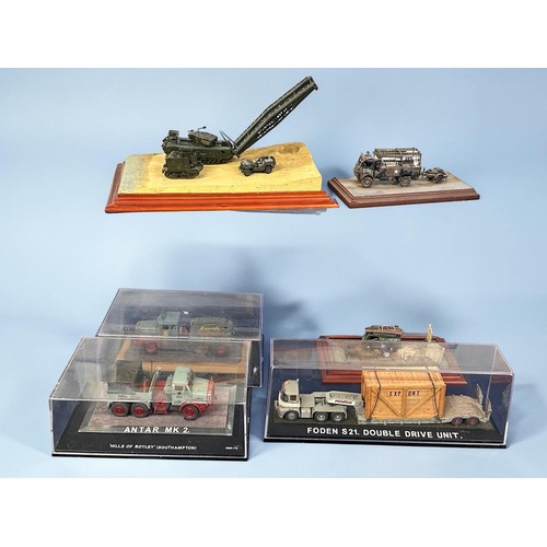 19 - A mixed group of scratch-built and Code 3 vehicle models, including a Foden S21 double drive unit wi... 