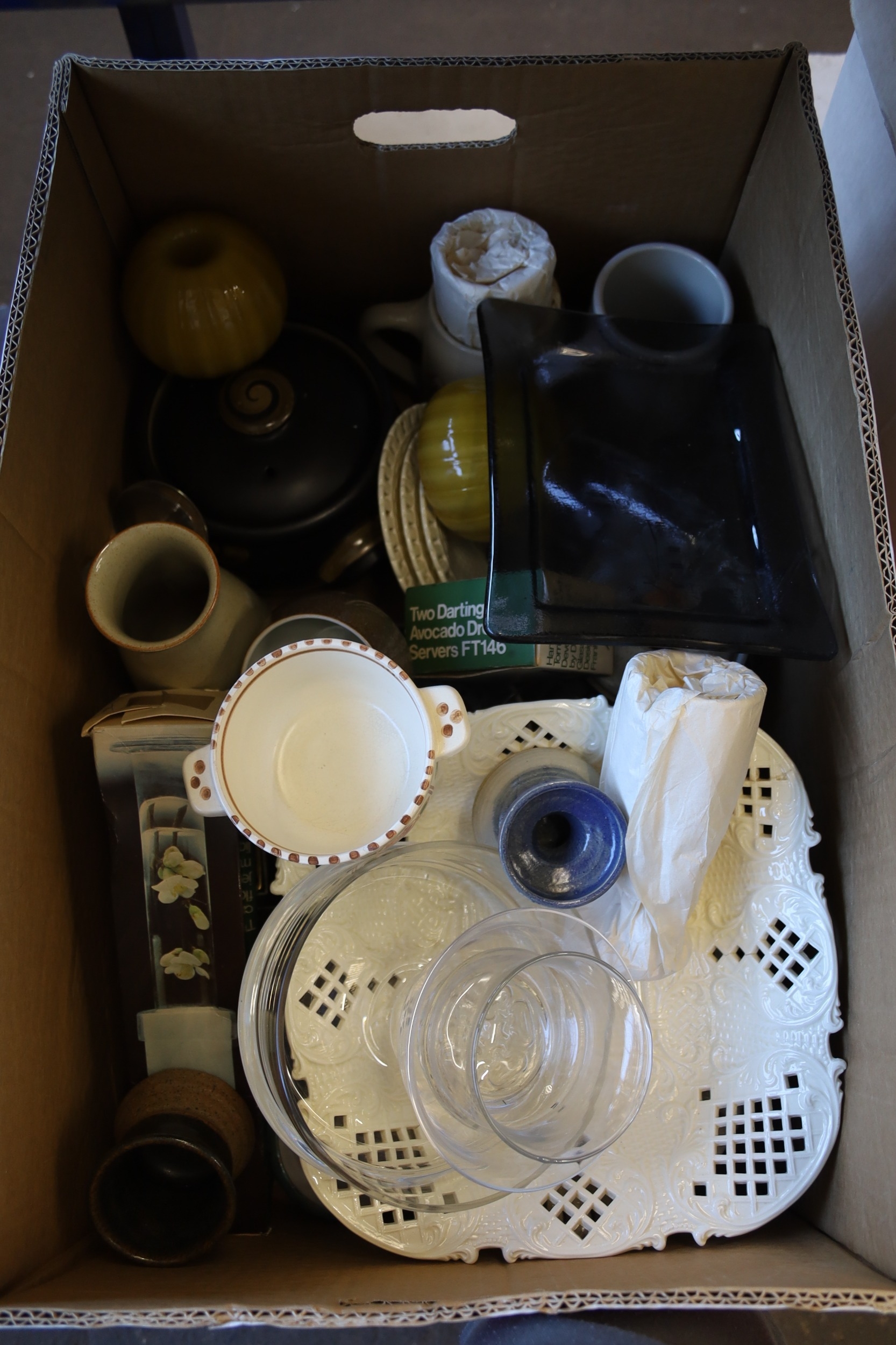 Assorted sundries to include glassware, ceramics, Denby etc